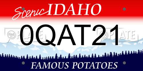 0QAT21 Idaho License Plate