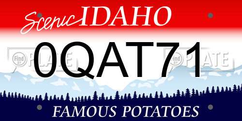 0QAT71 Idaho License Plate