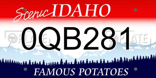 0QB281 Idaho License Plate