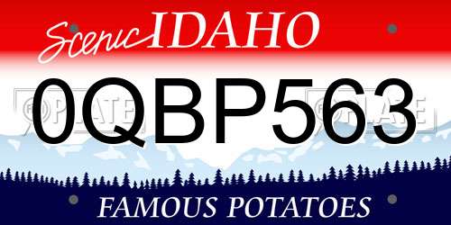 0QBP563 Idaho License Plate