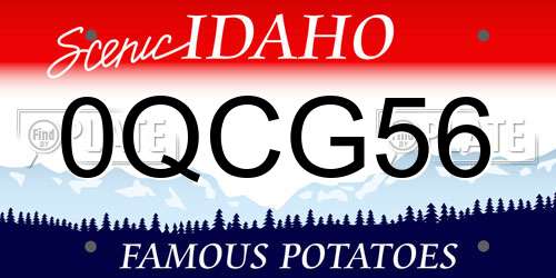 0QCG56 Idaho License Plate