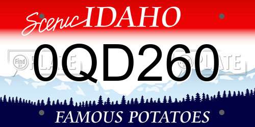 0QD260 Idaho License Plate