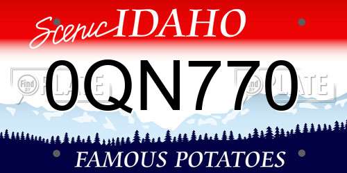 0QN770 Idaho License Plate