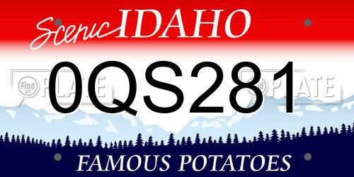 0QS281 Idaho License Plate
