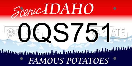 0QS751 Idaho License Plate