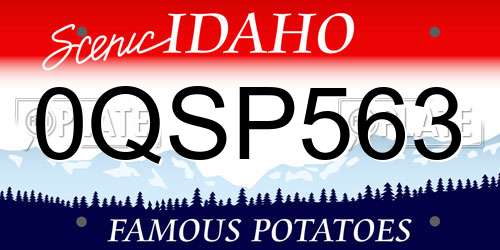 0QSP563 Idaho License Plate