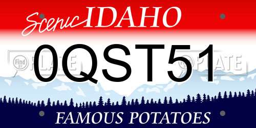 0QST51 Idaho License Plate