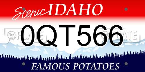 0QT566 Idaho License Plate