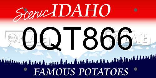 0QT866 Idaho License Plate