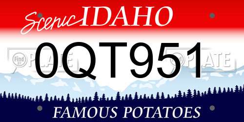0QT951 Idaho License Plate