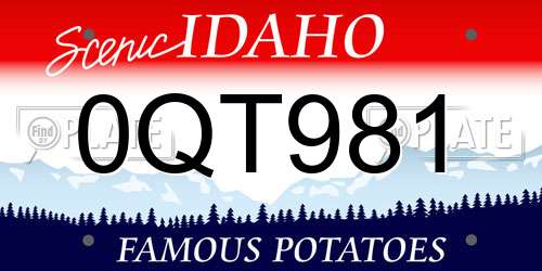 0QT981 Idaho License Plate