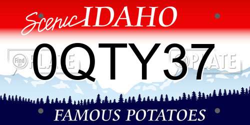 0QTY37 Idaho License Plate