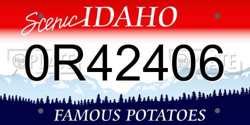 0R42406 Idaho License Plate