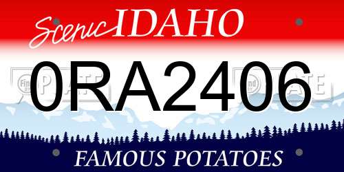 0RA2406 Idaho License Plate