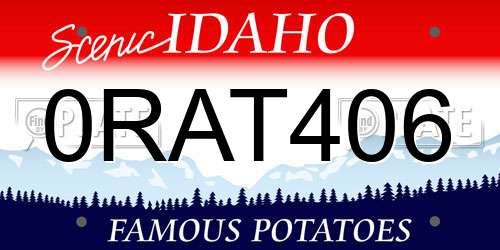 0RAT406 Idaho License Plate