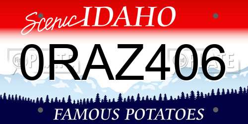 0RAZ406 Idaho License Plate