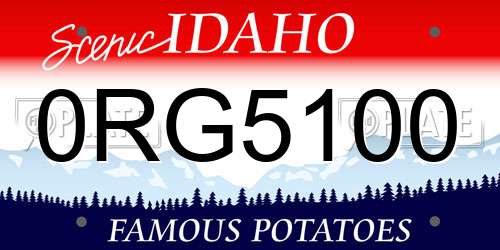 0RG5100 Idaho License Plate