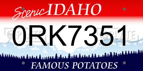 0RK7351 Idaho License Plate
