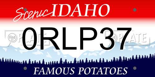 0RLP37 Idaho License Plate