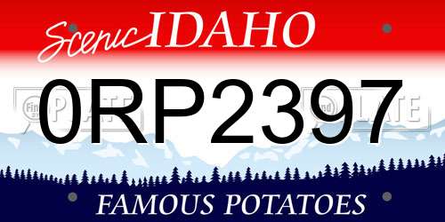 0RP2397 Idaho License Plate