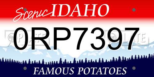 0RP7397 Idaho License Plate