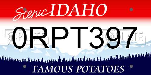 0RPT397 Idaho License Plate