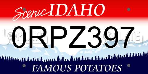 0RPZ397 Idaho License Plate