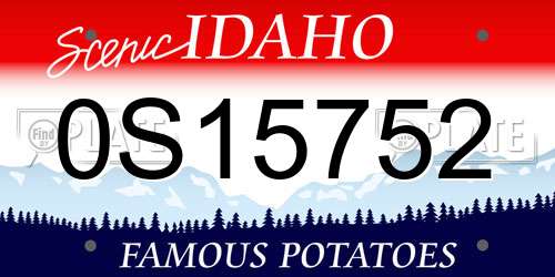0S15752 Idaho License Plate