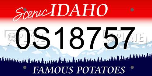 0S18757 Idaho License Plate