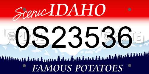 0S23536 Idaho License Plate