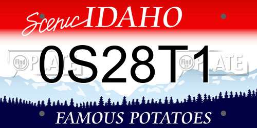 0S28T1 Idaho License Plate
