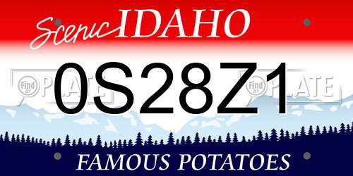 0S28Z1 Idaho License Plate