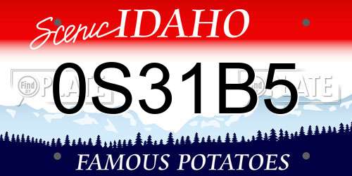 0S31B5 Idaho License Plate