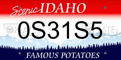 0S31S5 Idaho License Plate
