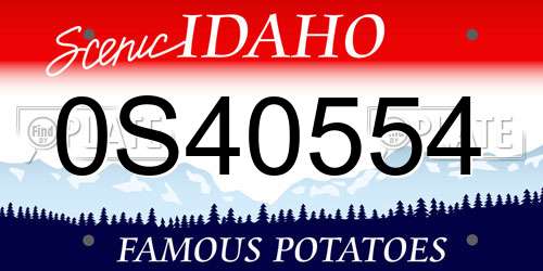0S40554 Idaho License Plate