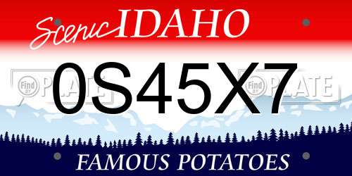 0S45X7 Idaho License Plate