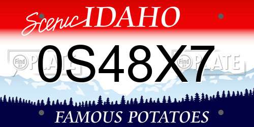 0S48X7 Idaho License Plate