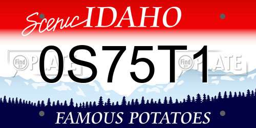 0S75T1 Idaho License Plate