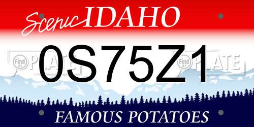 0S75Z1 Idaho License Plate