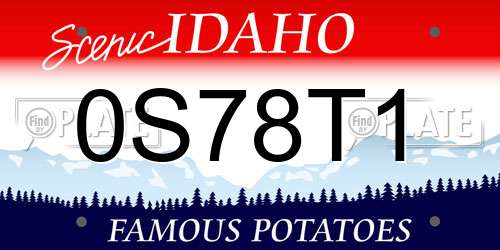 0S78T1 Idaho License Plate
