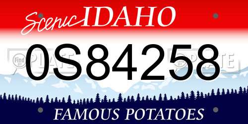 0S84258 Idaho License Plate
