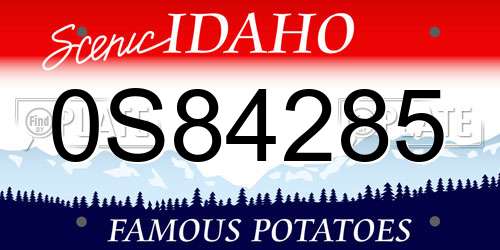 0S84285 Idaho License Plate