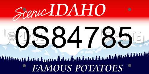 0S84785 Idaho License Plate