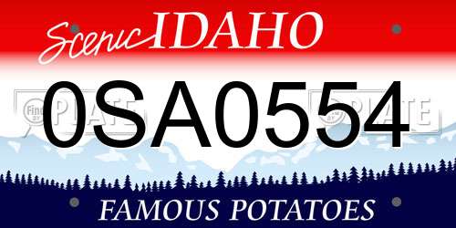0SA0554 Idaho License Plate