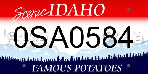 0SA0584 Idaho License Plate