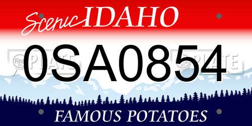 0SA0854 Idaho License Plate