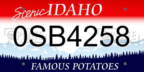 0SB4258 Idaho License Plate