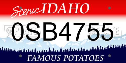 0SB4755 Idaho License Plate