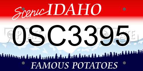 0SC3395 Idaho License Plate