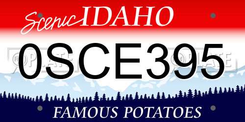 0SCE395 Idaho License Plate